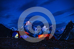 Pakistan Karakoram K2 trekking Mt Gasherbrum Sunset